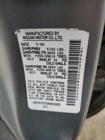 43291424 :رقم المزاد ، JN8AR07Y5YW402440 vin ، 2000 Nissan Pathfinder Le مزاد بيع