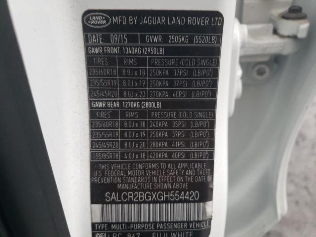 Aukcja sprzedaży 2016 Land Rover Discovery Sport Hse, vin: SALCR2BGXGH554420, numer aukcji: 42083554