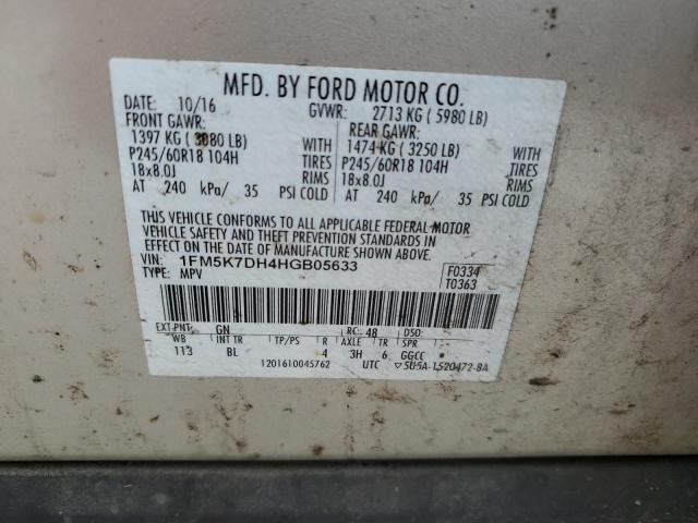 Продаж на аукціоні авто 2017 Ford Explorer Xlt, vin: 1FM5K7DH4HGB05633, номер лоту: 43849924