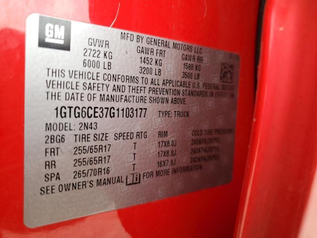 43521194 :رقم المزاد ، 1GTG6CE37G1103177 vin ، 2016 Gmc Canyon Sle مزاد بيع