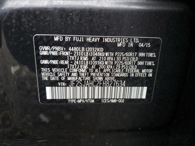 Aukcja sprzedaży 2015 Subaru Forester 2.5i Limited, vin: JF2SJAHC2FH827634, numer aukcji: 43491214