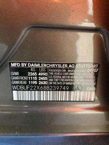 Aukcja sprzedaży 2008 Mercedes-benz E 320 Cdi, vin: WDBUF22X68B239749, numer aukcji: 43126244
