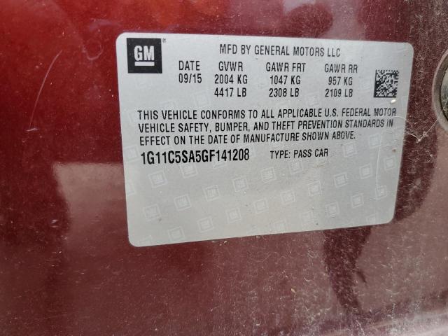 Aukcja sprzedaży 2016 Chevrolet Malibu Limited Lt, vin: 1G11C5SA5GF141208, numer aukcji: 41881854