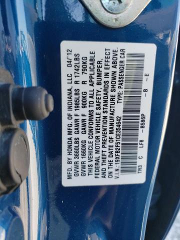 Aukcja sprzedaży 2012 Honda Civic Lx, vin: 19XFB2F51CE354642, numer aukcji: 43600534