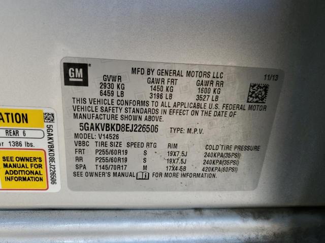 Продаж на аукціоні авто 2014 Buick Enclave, vin: 5GAKVBKD8EJ226506, номер лоту: 42112544