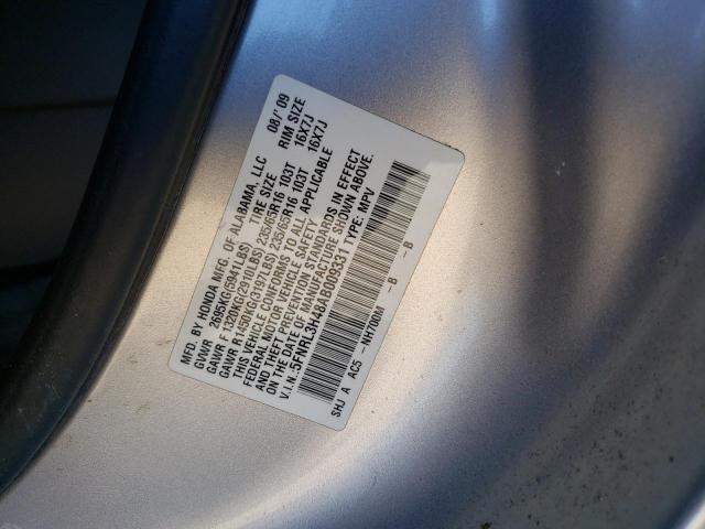 43816534 :رقم المزاد ، 5FNRL3H48AB009331 vin ، 2010 Honda Odyssey Ex مزاد بيع