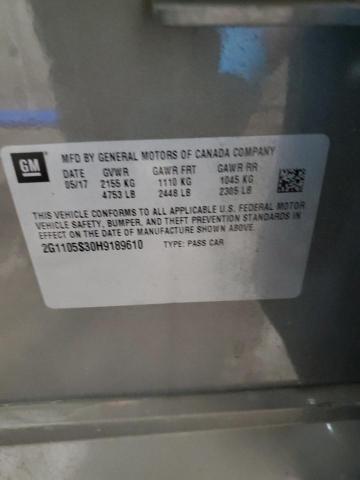 44571504 :رقم المزاد ، 2G1105S30H9189610 vin ، 2017 Chevrolet Impala Lt مزاد بيع
