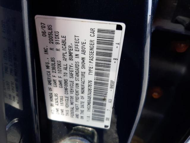 Aukcja sprzedaży 2007 Honda Accord Se, vin: 1HGCM66487A087876, numer aukcji: 41822774