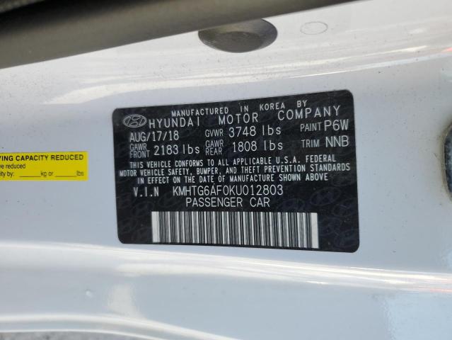 42266444 :رقم المزاد ، KMHTG6AF0KU012803 vin ، 2019 Hyundai Veloster Base مزاد بيع