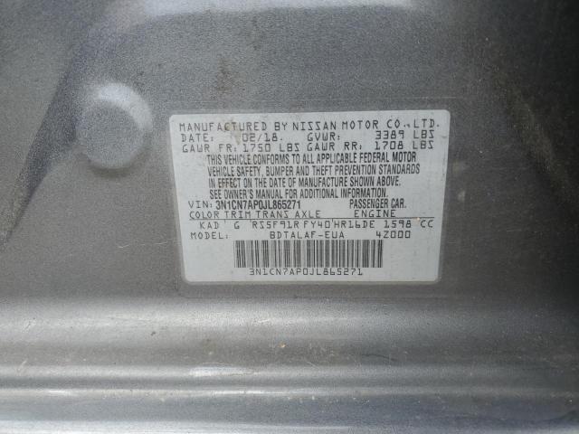 Aukcja sprzedaży 2018 Nissan Versa S, vin: 3N1CN7AP0JL865271, numer aukcji: 44031814