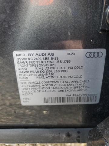 42766374 :رقم المزاد ، WA1FAAFY2P2138089 vin ، 2023 Audi Q5 مزاد بيع
