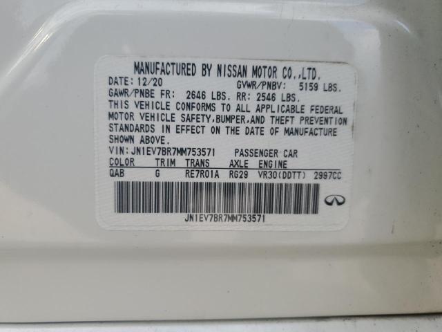 44252314 :رقم المزاد ، JN1EV7BR7MM753571 vin ، 2021 Infiniti Q50 Luxe مزاد بيع