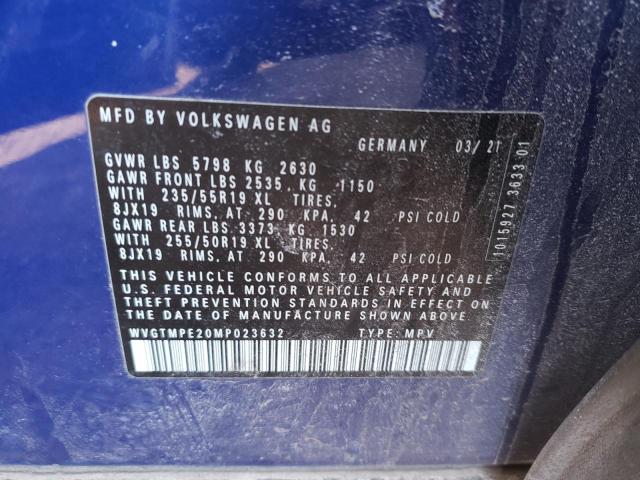 Aukcja sprzedaży 2021 Volkswagen Id.4 Pro S, vin: WVGTMPE20MP023632, numer aukcji: 43444334