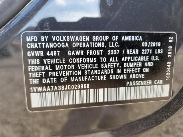 Aukcja sprzedaży 2018 Volkswagen Passat S, vin: 1VWAA7A38JC029858, numer aukcji: 42099494