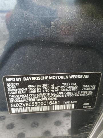 40889994 :رقم المزاد ، 5UXZV8C55D0C16481 vin ، 2013 Bmw X5 Xdrive50i مزاد بيع