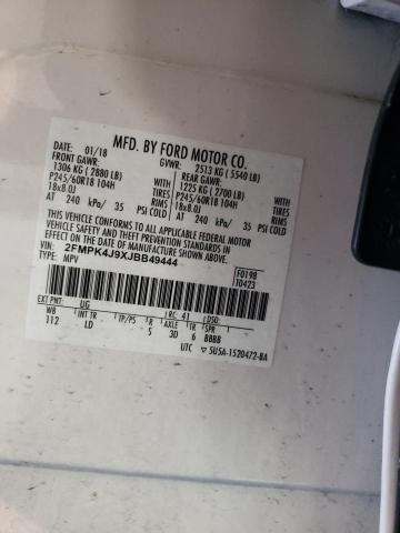 43393684 :رقم المزاد ، 2FMPK4J9XJBB49444 vin ، 2018 Ford Edge Sel مزاد بيع