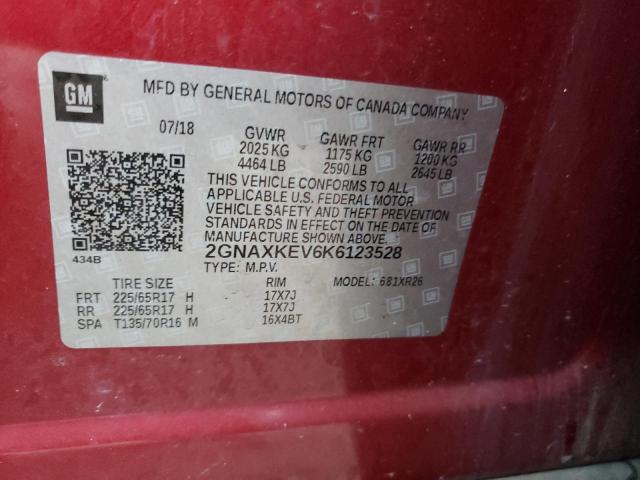 2019 Chevrolet Equinox Lt მანქანა იყიდება აუქციონზე, vin: 2GNAXKEV6K6123528, აუქციონის ნომერი: 43814734