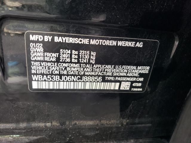 Aukcja sprzedaży 2022 Bmw 540 I, vin: WBA53BJ06NCJ88856, numer aukcji: 44819585
