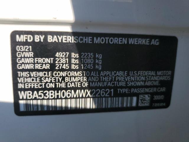 46990105 :رقم المزاد ، WBA53BH06MWX22621 vin ، 2021 Bmw 530 مزاد بيع
