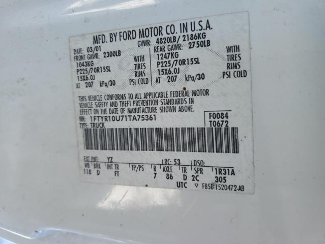 Продажа на аукционе авто 2001 Ford Ranger, vin: 1FTYR10U71TA75361, номер лота: 46003205