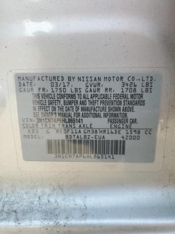 Продаж на аукціоні авто 2017 Nissan Versa, vin: 3N1CN7AP6HL865141, номер лоту: 47255005