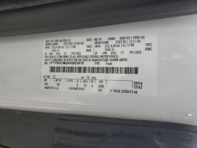 2019 Ford Transit მანქანა იყიდება აუქციონზე, vin: 1FTYR2CM2KKB53876, აუქციონის ნომერი: 44812425