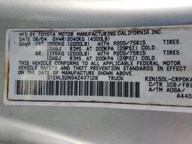 43341385 :رقم المزاد ، 5TEVL52N54Z437128 vin ، 2004 Toyota Tacoma مزاد بيع