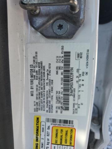 47472405 :رقم المزاد ، 3FA6P0HD7KR239194 vin ، 2019 Ford Fusion Se مزاد بيع