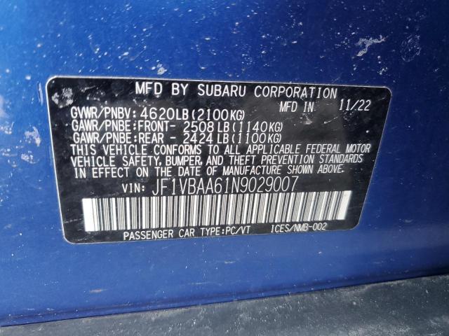 Aukcja sprzedaży 2022 Subaru Wrx, vin: JF1VBAA61N9029007, numer aukcji: 46482345