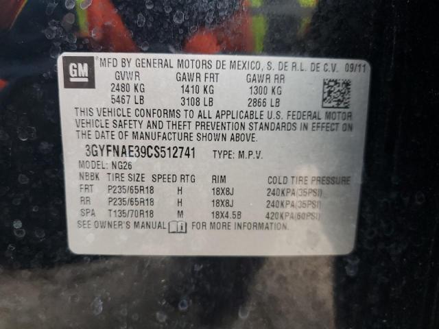 Aukcja sprzedaży 2012 Cadillac Srx, vin: 3GYFNAE39CS512741, numer aukcji: 46120705