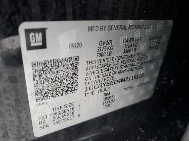 Aukcja sprzedaży 2021 Chevrolet Silverado, vin: 1GCRYEED4MZ116120, numer aukcji: 44899845