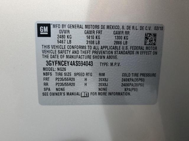 Продажа на аукционе авто 2010 Cadillac Srx, vin: 3GYFNCEY4AS594043, номер лота: 44631545