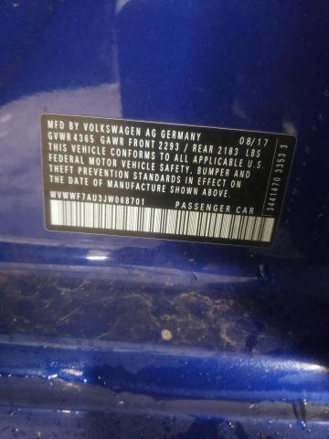 44692635 :رقم المزاد ، WVWWF7AU3JW068701 vin ، 2018 Volkswagen Golf R مزاد بيع