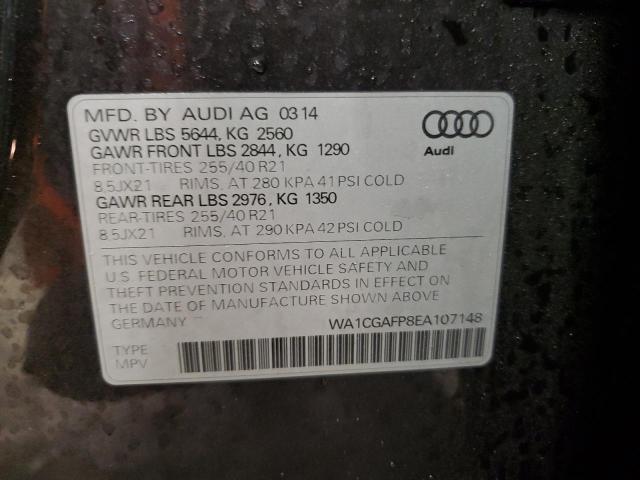 Продаж на аукціоні авто 2014 Audi Sq5 Premiu, vin: WA1CGAFP8EA107148, номер лоту: 45723435