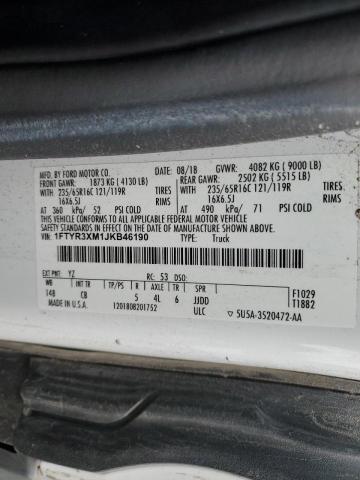 46037045 :رقم المزاد ، 1FTYR3XM1JKB46190 vin ، 2018 Ford Transit T- مزاد بيع