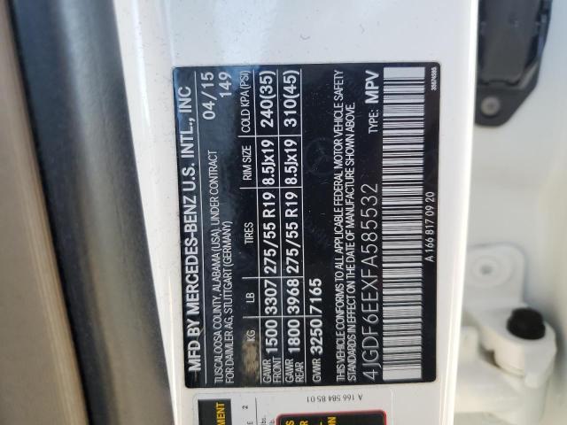 2015 Mercedes-benz Gl მანქანა იყიდება აუქციონზე, vin: 4JGDF6EEXFA585532, აუქციონის ნომერი: 45792825