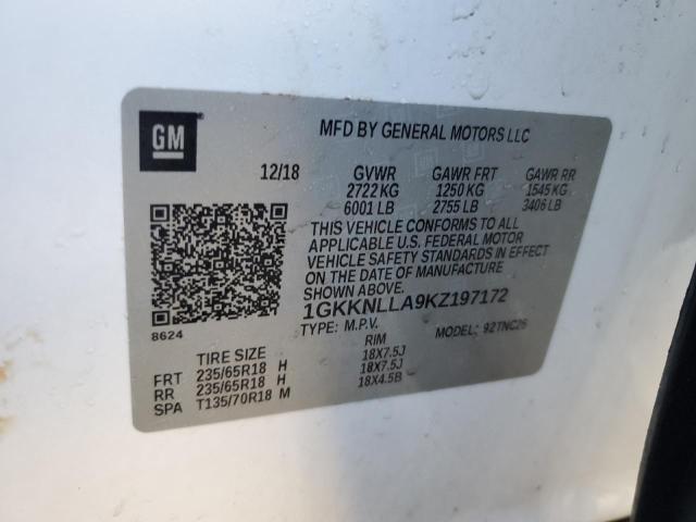 Aukcja sprzedaży 2019 Gmc Acadia, vin: 1GKKNLLA9KZ197172, numer aukcji: 43332925