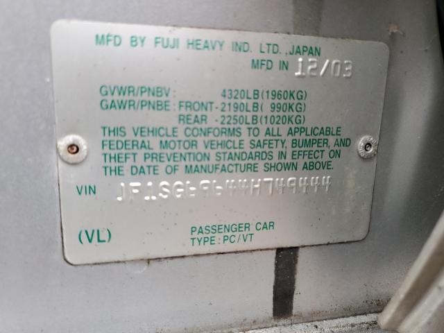 Auction sale of the 2004 Subaru Forester, vin: JF1SG69644H749444, lot number: 46281985