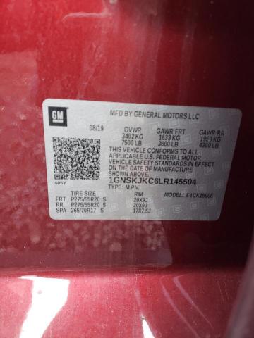 45712055 :رقم المزاد ، 1GNSKJKC6LR145504 vin ، 2020 Chevrolet Suburban مزاد بيع