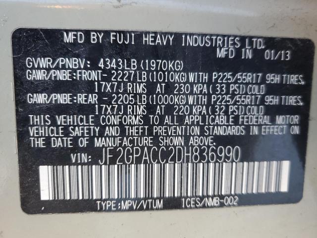 45037555 :رقم المزاد ، JF2GPACC2DH836990 vin ، 2013 Subaru Xv Crosstrek مزاد بيع