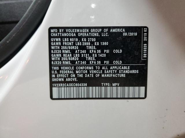 Aukcja sprzedaży 2019 Volkswagen Atlas Se, vin: 1V2XR2CAXKC604336, numer aukcji: 44927405