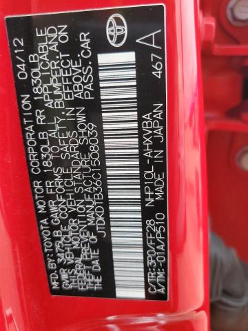 Aukcja sprzedaży 2012 Toyota Prius C, vin: JTDKDTB36C1508039, numer aukcji: 46658495