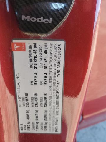 46271485 :رقم المزاد ، 5YJ3E1EA7JF007147 vin ، 2018 Tesla Model 3 مزاد بيع