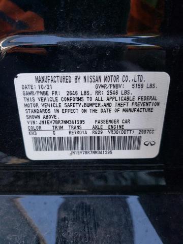 Aukcja sprzedaży 2022 Infiniti Q50 Luxe, vin: JN1EV7BR7NM341295, numer aukcji: 47003645