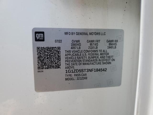 45155145 :رقم المزاد ، 1G1ZD5ST3NF184542 vin ، 2022 Chevrolet Malibu Lt مزاد بيع