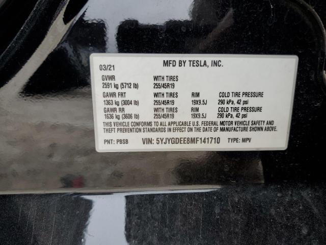 46490415 :رقم المزاد ، 5YJYGDEE8MF141710 vin ، 2021 Tesla Model Y مزاد بيع