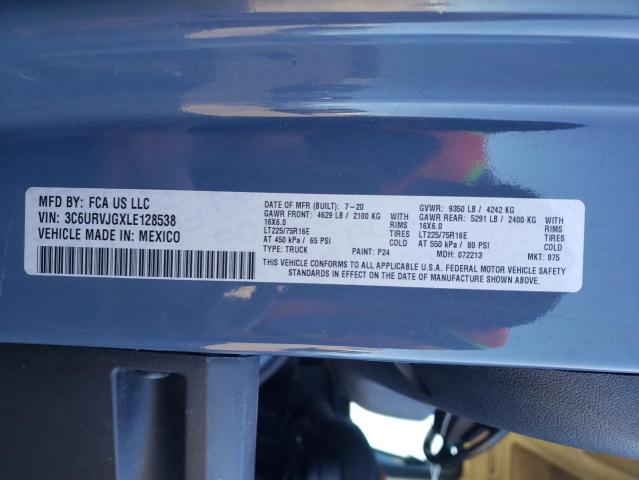 Продажа на аукционе авто 2020 Ram Promaster, vin: 3C6URVJGXLE128538, номер лота: 43618045