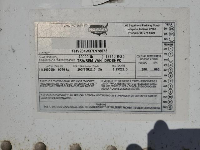 Продажа на аукционе авто 2007 Waba Dry Van Trailer, vin: 1JJV281W37L978073, номер лота: 47024695