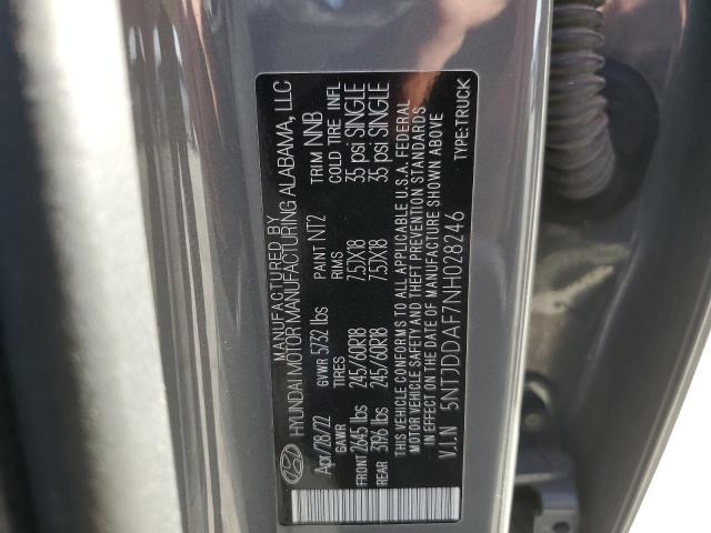 2022 Hyundai Santa Cruz მანქანა იყიდება აუქციონზე, vin: 5NTJDDAF7NH028246, აუქციონის ნომერი: 47134325