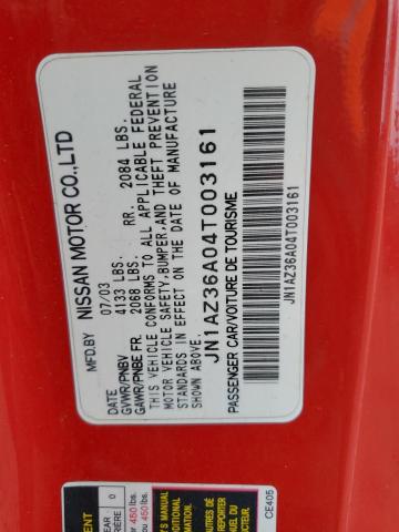 Aukcja sprzedaży 2004 Nissan 350z Roads, vin: JN1AZ36A04T003161, numer aukcji: 45404715